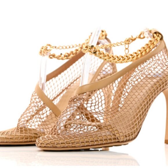Bottega Veneta Mesh Chain Heels - Picture 1 of 12